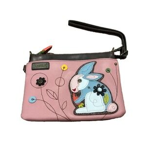 Chala Bunny Rabbit Leather Convertible Crossbody Purse w/2 Straps Zip Whimsical